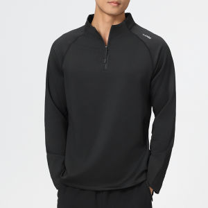 Outdoor Quick-Drying T-shirt Half Long-Sleeve Zipper Autumn and Winter Pullover Running Workout Training Clothes Easiest for Match Tide Sports Tops