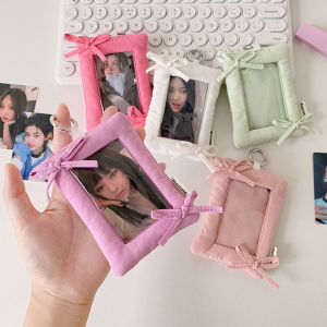 Fashion Simple 2KY Solid Color Bow 3-Inch Card Holder Backpack Pendant Cute Girls Idol Photo Storage Student Id Card Cover Gifts
