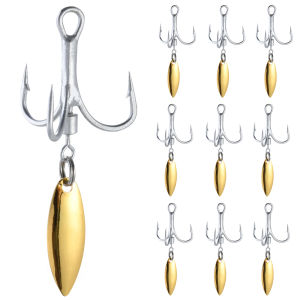Goture 10pcs/lot 2# 4# 6# 8# 10# Fishing Treble Hook With Spinner Spoon High Carbon Steel Fishing Hook for freshwater seawater