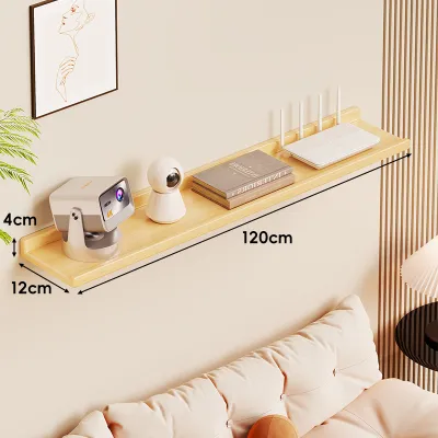 Wall-Mounted Shelving Unit Wooden Bedside Storage