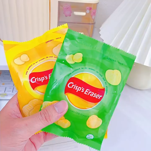1 Pack TRR Creative Simulation Potato Chips Shape Eraser Stationery Potato Chip-shaped Eraser