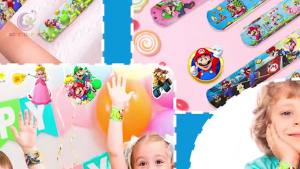 Bandai | 90 Pcs Super Mario Party Favors-40 Pcs Super Mario Bracelets&50 Pcs Super Mario Party Stickers for Mario Birthday Party Supplies