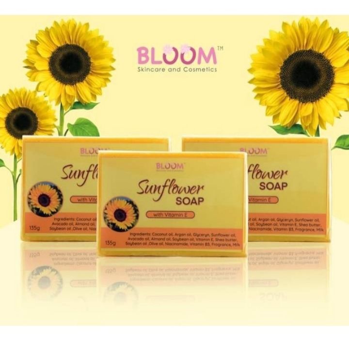 SUNFLOWER BAR SOAP BY BLOOM 135g with VITAMIN E , LIGHTENS SKIN , RICH