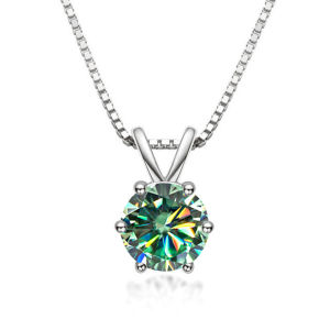 Bague Ringen 100% 925 Sterling Silver 1ct Moissanite Necklace For Women Diamond Pendant  Engagement Wedding Party Gift Wholesale