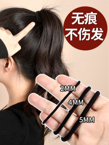 Black Elastic Hair Ties Womens High Elasticity Durable Hair Bands Hair Bands with Leather Covers Non-Damaging Hair Accessories