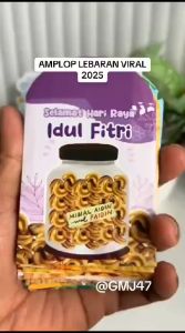 PAKET 100 PCS AMPLOP LEBARAN MEDIUM MOTIF COOKIES TOPLES IDUL FITRI VIRAL 2025