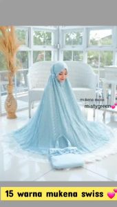 Mukena Tulle Dalanova: Real Mukena Swiss Size Jumbo Bahan Apollen Cotton Adem dan Nyaman