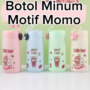 Botol Minum Kaca Nice Day 300ML / Botol Kaca Thermos / Botol Minum Kaca Unik BPA FREE
