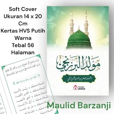 Maulid Barzanji Arab Warna HVS Ukuran Besar A5