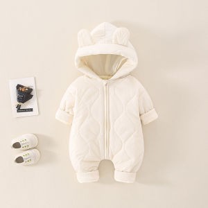 Baby Winter Outfit Cotton Romper Suit Thin Cotton Fleece Newborn Toddler Boys Clothes Outdoor Carryall Comfortable Casual Style
