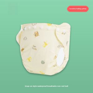 Baby Diaper Pants Waterproof and Washable Side Leakage Prevention Pure Cotton Newborn Baby Special Training Pant Fixed Diaper Ring Meson