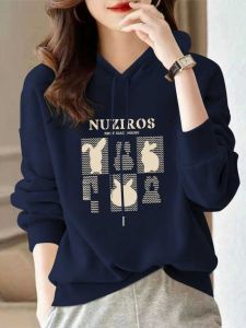 Big Brand Export European Station Pure Cotton Hooded Sweatshirt Womens Autumn and Winter Easiest for Match Thin Fashion Outwear Fleece Clothes