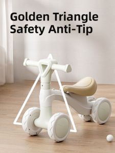 Childrens Balance Bike Four-Wheel Slide Step Car Baby Walk Training Toy Non-Pedal Gliding Car for 1-3 Years Old Kids