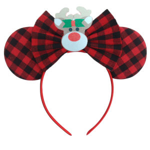 Disney | Cute Sequin Christmas Headband Hairband Soft Bow Mouse Ears Headband DIY New Year Children Headwear Christmas Hair Accessories