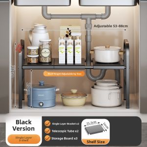 Expandable Kitchen Storage Shelf Stackable Cabinet Divider