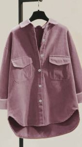 Aidi - Kemeja Wanita Korduroi Oversize & Atasan Saku 2 Wanita