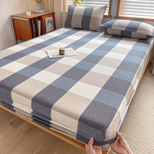 Pure Cotton Bed Canopy Full Wrap Solid Color Dustproof Mattress Protector Anti-Slip Cover 1.8m Bed Cover for Universal Use