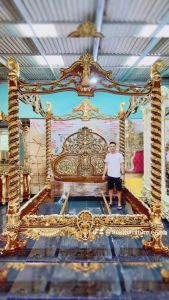 Dipan Kanopi Ranjang Kasur Tempat Tidur Kanopi Kayu Jati Mewah Jepara 200x200