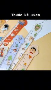 Combo 4 Cây Thước Kiểu In Hình Hoạt Hình Dễ Thương ( Thước 0124 ) Dài 15cm