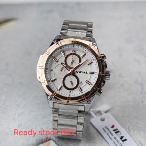 Jam Tangan Viral 802M Tali Rantai Chronograph Tanggal Aktif Pria Original
