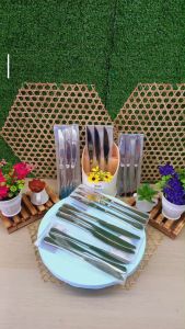 Thick Steak Knife Stainless Steel/Stainless Steel Cutlery/Stainless Steel Table Knife/Western Food Knife/ Pisau Stik 3 Pcs Pack