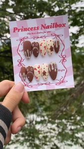 PrincessNailbox[mãTP12A]móng úp sơn gelthiết kế thủ công(tặng keodũamiếng dángiấy lau…)