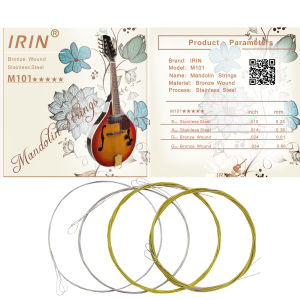 IRIN | IRIN 1/10 Pcs 8 String Mandolin Strings Set Plated Steel Silver-Plated Copper Alloy Wound Strings Professional Mandolin Parts