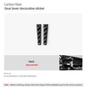 For Ford Mustang GT 2024 2025- Carbon Fiber Center Console Gear Shift Knob Side Trim Sticker Car Interior Tuning Accessories