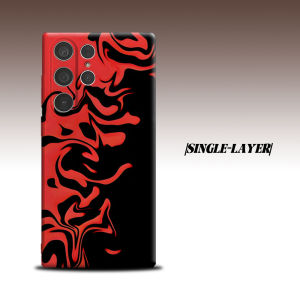 BILIBILI | Red Black Abstract Swirl For Samsung Galaxy S26 S25 S24 A56 A36 Dual Layer Luxury Fashion Full Lens Protective Case