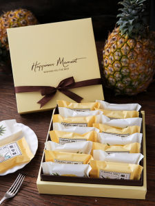 Pineapple Sandwich Cookies Gift Packing Box Mid-Autumn Festival Snowflake Shortbread Biscuit Cookies Green Bean Cake Gift High-End Box Roast Machine Seal