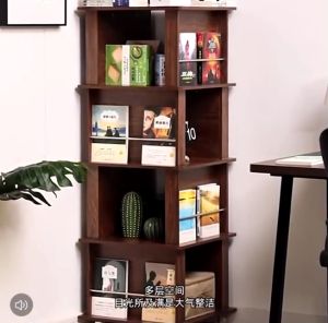 ชั้นหนังสือ ชั้นวางหนังสือ ชั้นเก็บหนังสือหมุนได้ ชั้นวางของ ชั้นอเนกประสงค์ ชั้นหนังสือเด็ก ประหยัดพื้นที่ ดีไซน์น่ารัก มีราวกันตก