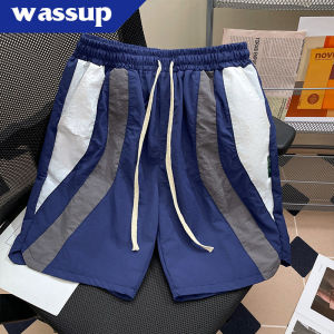 WASSUP Mens Quick Dry Workwear Shorts Summer New Style Five-Quarter Thin Beach Loose Fit Casual Pants Youth Active Solid Color