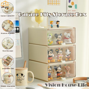 Vision Toy Storage Box Drawer Desktop transparent Doll Storage Box Grid Display Storage Drawer Dust-proof Display Cabinet