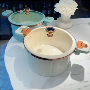 8L Micro หม้อหุงข้าวสไตล์เกาหลีสูญญากาศมัลติฟังก์ชั่นสตูว์ต้มหม้อคู่หู Non-Stick ซุปทําความจุสูง