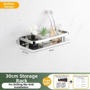 JUNHUIDA | Stainless Steel Bathroom Storage Rack Wall-Mounted