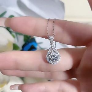 Trumium✨ 100% เพชร หยดน้ำ 1 กะรัตเงิน S925 ลาร้าหยดน้ำปรับและถอดออกได้ คอกระดูกไหปลาร้า สมัครสร้างสินค้าจากร้านค้าออฟไลน์