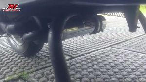 knalpot vespa standar racing buang kiri tipe S1 R1 Racing muffler silincer hitam