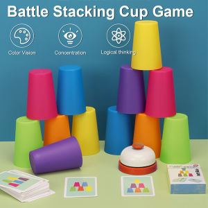 Board Game Cup Stacking Game Montessori Kids Toy Learn Color  Puzzle Stacking Cup Mainan Susun Mainan Kanak Kanak