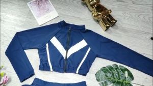 Bikini đồ bơi nữ đi biển 2 mảnh áo croptop dài tay kèm mút mỏng quần giả váy chất liệu thun lạnh thoáng mát BINSPORTS BHV196
