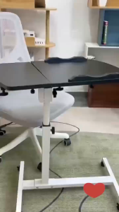 🔥SG Local Seller🔥60cm Foldable Mobile Laptop Desk with Locking Casters – Adjustable Height & Angle Foldable for Easy Storage Sturdy Steel Frame Perfect for WFH or Reading