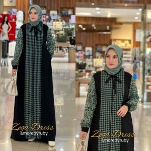 gamis Lionel motif simple produk Amore by ruby edisi Zega dress gamis viral terbaru