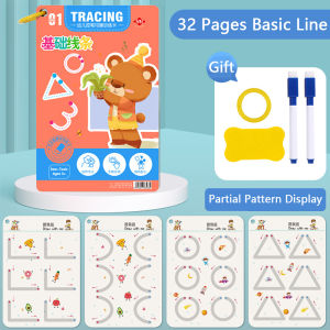 Reusable Pen Control Training Book for Children Magical Tracing Workbook Montessori Educational Calligraphy Practice Copybook