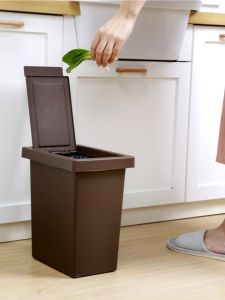 White Kitchen Trash Can with Lid McDonalds Kentucky Fried Chicken Home Use Flip Cover Bathroom Garbage Bin Family Cleaning Tool