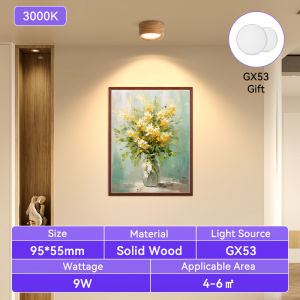 Langyue | GX53 Downlight Wooden Ceiling Lamp 220V Indoor Decor Lamps Room Lighting Living Room Corridor LED Down Lights for Home Bedroom