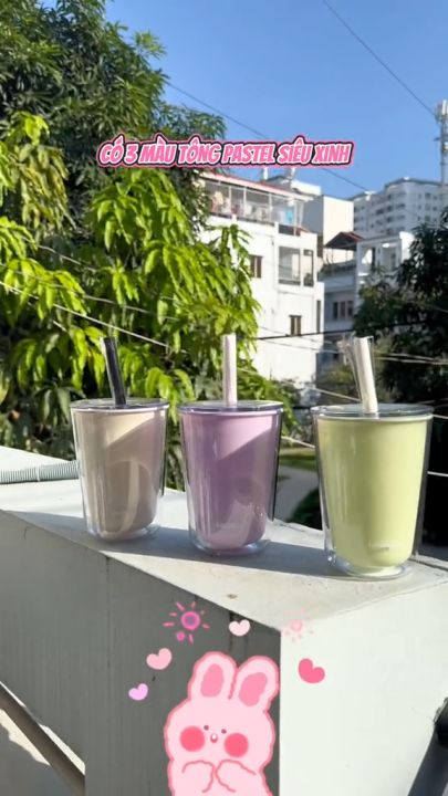 Ly nhựa 2 lớp LocknLock Bubble Tea Cold Cup HAP529 720ml, Hàng chính hãng, kèm ống hút trân châu - JoyMall