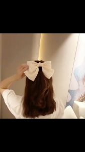 F4 Jepit Rambut Pita Besar Fashion Korea Shiny Glitter Fabric Knotted Large Bowknot Hair Clip HCO012