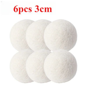 6Pcs Reusable Wool Dryer Balls Clothes Softener Laundry Fleece Dryer Ball Kit Home Clothes Dryer Washing Machine 3/4/5/6/7cm