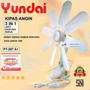 Kipas Angin 3 in 1 bisa duduk gantung jepit original Hello kitty Yundai Garansi motor
