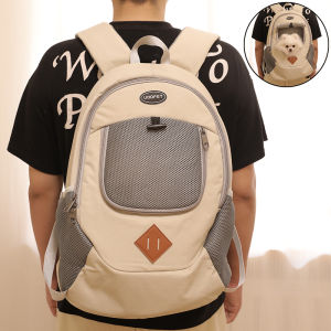 Portable Cat Dog Backpack Canvas Double Shoulder Breathable Pet Bag Lightweight Traveling Bag for Small Cats And Dogs
