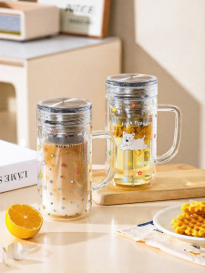 MODERN SWEETHOME | Double Layer Glass Cup Tea Water Separation